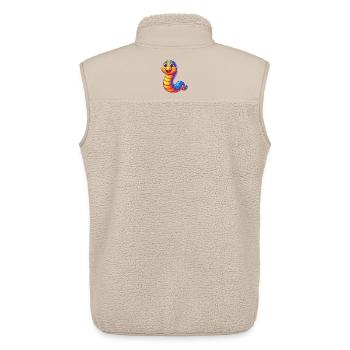 Regenwurm Bunt Kawaii Cartoon Figur Tier - Unisex Sherpaweste von Stanley/Stella - Beige - Hinten - AI Model Male 178 light (178cm)