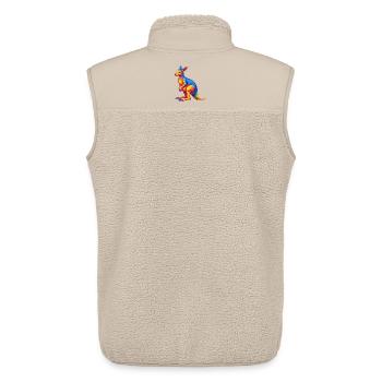 Kangaroo Colorful Kawaii Cartoon Character Clipart - Unisex Sherpa Gilet by Stanley/Stella - beige - Back - AI Model Male 178 light (178cm)