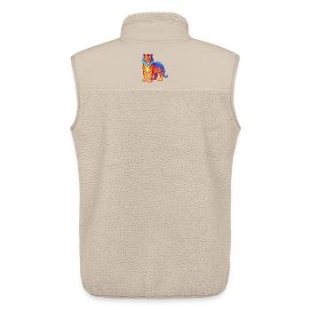 Tiger Colorful Kawaii Cartoon Character Clipart - Unisex Sherpa Gilet by Stanley/Stella - beige - Back - AI Model Male 178 light (178cm)