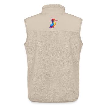 Woodpecker Colorful Kawaii Cartoon Character - Unisex Sherpa Gilet by Stanley/Stella - beige - Back - AI Model Male 178 light (178cm)