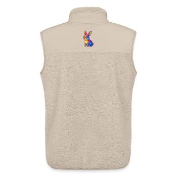 Rabbit Colorful Kawaii Cartoon Character Clipart - Unisex Sherpa Gilet by Stanley/Stella - beige - Back - AI Model Male 178 light (178cm)