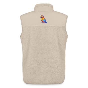 Papagei Bunte Kawaii Cartoon Charakter Clipart - Unisex Sherpaweste von Stanley/Stella - Beige - Hinten - AI Model Male 178 light (178cm)