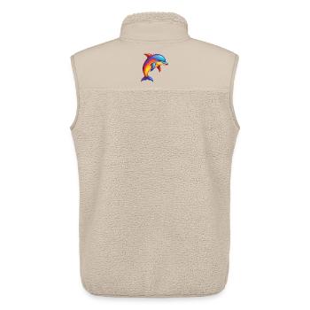 Delfin Bunt Kawaii Cartoon Meerestier - Unisex Sherpaweste von Stanley/Stella - Beige - Hinten - AI Model Male 178 light (178cm)