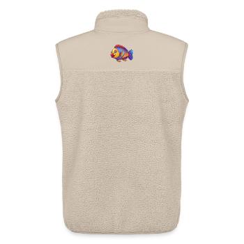 Clown Wrasse Colorful Kawaii Cartoon Sea Animal - Unisex Sherpa Gilet by Stanley/Stella - beige - Back - AI Model Male 178 light (178cm)