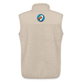 Pelican Cute Funny Kawaii Cartoon Animal Pet Logo - Unisex Sherpa Gilet by Stanley/Stella - beige - Back - AI Model Male 178 light (178cm)