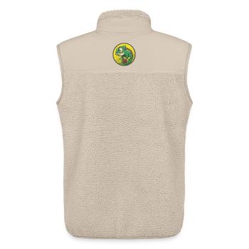 Caméléon mignon Kawaii dessin animé Clipart Animal de compagnie - Veste sans manches sherpa unisexe Stanley/Stella - beige - Dos - AI Model Male 178 light (178cm)