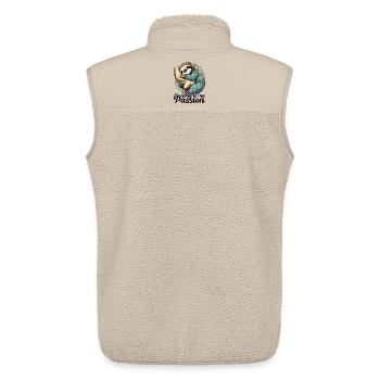 Sloth Sleeping Passion Gift - Unisex Sherpa Gilet by Stanley/Stella - beige - Back - AI Model Male 178 light (178cm)