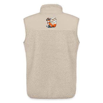 Cowboy Fox Says Yeehaw! Funny Western Cartoon - Unisex Sherpa Gilet by Stanley/Stella - beige - Back - AI Model Male 178 light (178cm)
