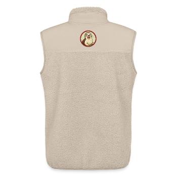 phoque coloré Kawaii dessin animé personnage Clipart Animal de compagnie - Veste sans manches sherpa unisexe Stanley/Stella - beige - Dos - AI Model Male 178 light (178cm)