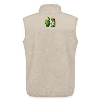 Cucumber's Pickle Predicament: Shocked and Jarred! - Unisex Sherpa Gilet by Stanley/Stella - beige - Back - AI Model Male 178 light (178cm)