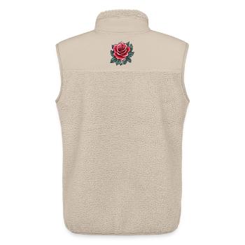 Tatouage Rose Fleur de Rose - Veste sans manches sherpa unisexe Stanley/Stella - beige - Dos - AI Model Male 178 light (178cm)