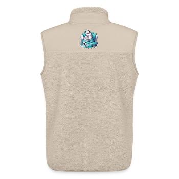 Cadeau officiel de lama, de lama, de lama - Veste sans manches sherpa unisexe Stanley/Stella - beige - Dos - AI Model Male 178 light (178cm)