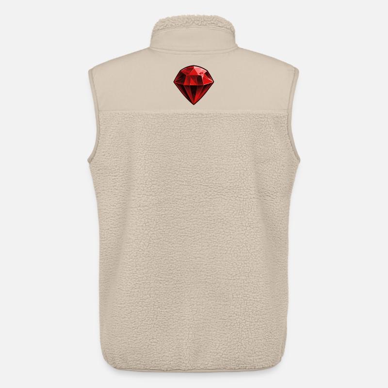 Precious Red Ruby Gemstone - Unisex Sherpa Gilet by Stanley/Stella - beige