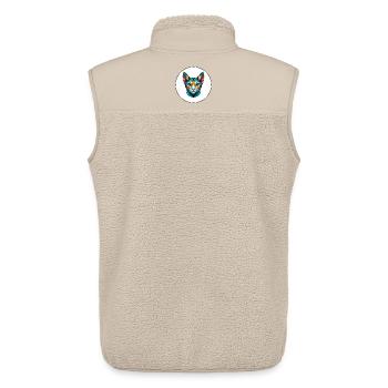 German Rex Cat Breed Cartoon Kawaii Animal Pet - Unisex Sherpa Gilet by Stanley/Stella - beige - Back - AI Model Male 178 light (178cm)