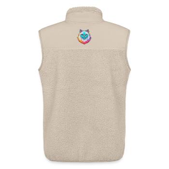 Colorpoint Persian Cat Breed Cartoon Kawaii Animal - Unisex Sherpa Gilet by Stanley/Stella - beige - Back - AI Model Male 178 light (178cm)