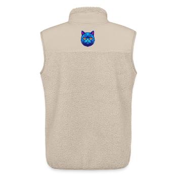 Britische Falten Kurzhaar Katzenrasse Cartoon Kawaii An - Unisex Sherpaweste von Stanley/Stella - Beige - Hinten - AI Model Male 178 light (178cm)