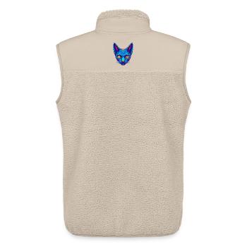 German Rex Cat Breed Cartoon Kawaii Animal Pet - Unisex Sherpa Gilet by Stanley/Stella - beige - Back - AI Model Male 178 light (178cm)