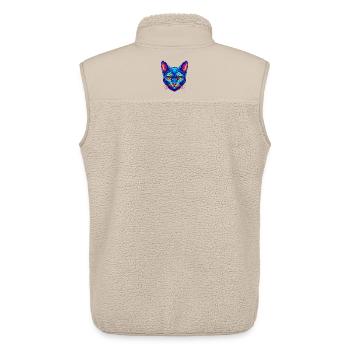 Arabische Mau-Katzenrasse Karikatur Kawaii Tier Haustier - Unisex Sherpaweste von Stanley/Stella - Beige - Hinten - AI Model Male 178 light (178cm)