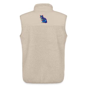 Brume tachetée australienne Chat Race Dessin animé Kawaii A - Veste sans manches sherpa unisexe Stanley/Stella - beige - Dos - AI Model Male 178 light (178cm)