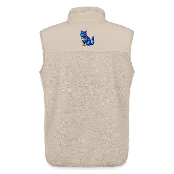 Race de chat de brume australienne Dessin animé Kawaii Animal Pe - Veste sans manches sherpa unisexe Stanley/Stella - beige - Dos - AI Model Male 178 light (178cm)