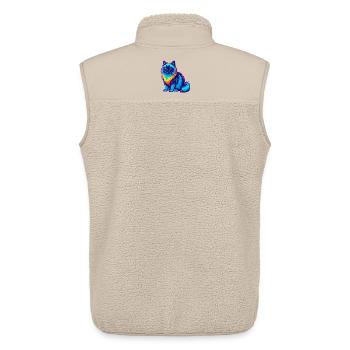 Chat sacré de Birmanie, race de chat, dessin animé, animal de compagnie kawaii - Veste sans manches sherpa unisexe Stanley/Stella - beige - Dos - AI Model Male 178 light (178cm)