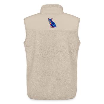 Abessinische Kurzhaarkatze Rasse Karikatur Kawaii Anim - Unisex Sherpaweste von Stanley/Stella - Beige - Hinten - AI Model Male 178 light (178cm)