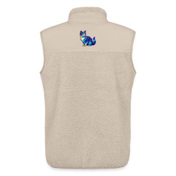 Dilute Calico Cat Breed Cartoon Kawaii Animal Pet - Unisex Sherpa Gilet by Stanley/Stella - beige - Back - AI Model Male 178 light (178cm)