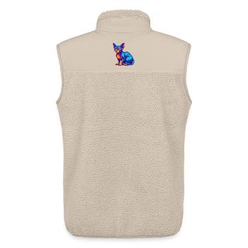 Rot Devon Rex Katzenrasse Cartoon Kawaii Tier Haustier - Unisex Sherpaweste von Stanley/Stella - Beige - Hinten - AI Model Male 178 light (178cm)