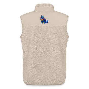 German Longhair Cat Breed Cartoon Kawaii Animal Pe - Unisex Sherpa Gilet by Stanley/Stella - beige - Back - AI Model Male 178 light (178cm)