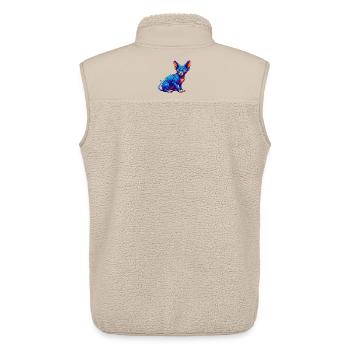 Sphynx Chat Race Dessin animé Kawaii Animal Animal Pet - Veste sans manches sherpa unisexe Stanley/Stella - beige - Dos - AI Model Male 178 light (178cm)
