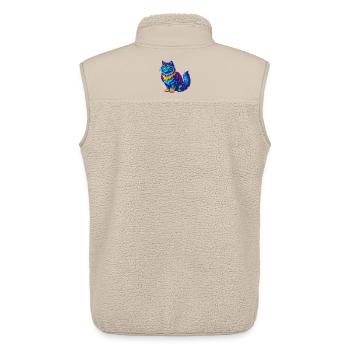 Sibirische Katze Rasse Karikatur Kawaii Tier Haustier - Unisex Sherpaweste von Stanley/Stella - Beige - Hinten - AI Model Male 178 light (178cm)