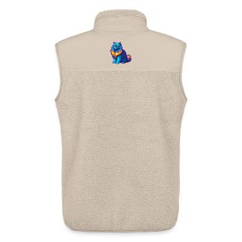 White Longhair Persian Cat Breed Cartoon Kawaii An - Unisex Sherpa Gilet by Stanley/Stella - beige - Back - AI Model Male 178 light (178cm)