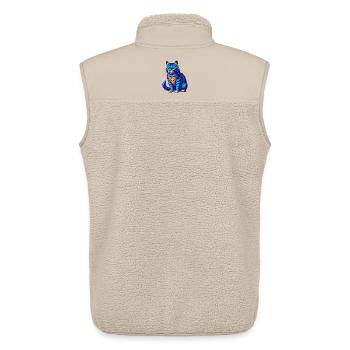 Hauskatze Rasse Karikatur Kawaii Tier Haustier - Unisex Sherpaweste von Stanley/Stella - Beige - Hinten - AI Model Male 178 light (178cm)
