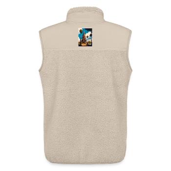 Ayutthaya Thailand Travel Poster Souvenir Painting - Unisex Sherpa Gilet by Stanley/Stella - beige - Back - AI Model Male 178 light (178cm)