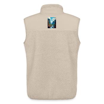 Parc national de la vallée de Yosemite, Californie Voyage - Veste sans manches sherpa unisexe Stanley/Stella - beige - Dos - AI Model Male 178 light (178cm)
