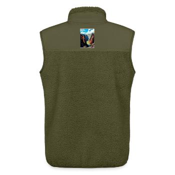 Black Canyon National Park Colorado Travel Poster - Unisex Sherpa Gilet by Stanley/Stella - khaki - Back - AI Model Male 178 light (178cm)