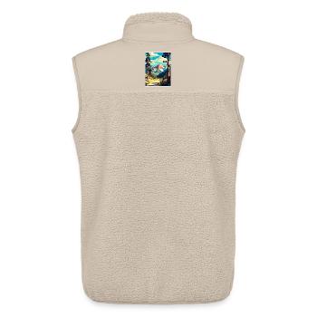 Carte de voyage du parc national des montagnes du Colorado - Veste sans manches sherpa unisexe Stanley/Stella - beige - Dos - AI Model Male 178 light (178cm)