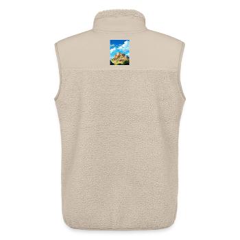 Athens Greece Travel Poster Souvenir Painting WPA - Unisex Sherpa Gilet by Stanley/Stella - beige - Back - AI Model Male 178 light (178cm)