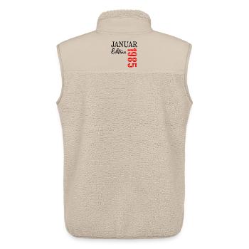 42. GEBURTSTAG JANUAR 1985 - Unisex Sherpaweste von Stanley/Stella - Beige - Hinten - AI Model Male 178 light (178cm)