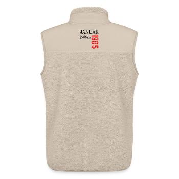 62. Geburtstag Januar 1965 - Unisex Sherpaweste von Stanley/Stella - Beige - Hinten - AI Model Male 178 light (178cm)
