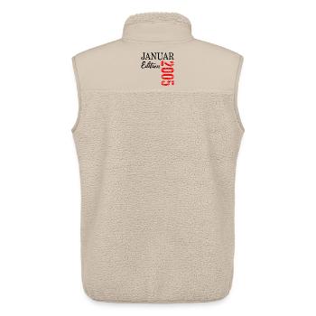 22. GEBURTSTAG JANUAR 2005 - Unisex Sherpaweste von Stanley/Stella - Beige - Hinten - AI Model Male 178 light (178cm)