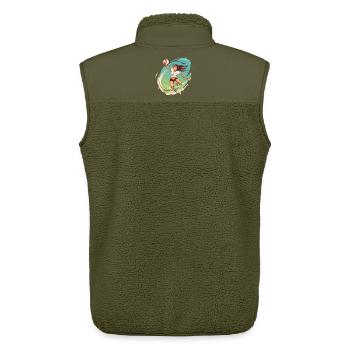 Volleyball Player Comic Style - Unisex Sherpa Gilet by Stanley/Stella - khaki - Back - AI Model Male 178 light (178cm)