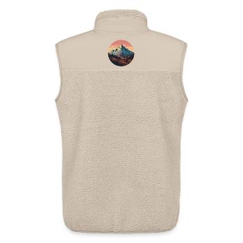 Paysage Monagne Forêt - Veste sans manches sherpa unisexe Stanley/Stella - beige - Dos - AI Model Male 178 light (178cm)