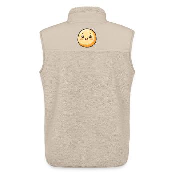 Happy Potato Cartoon - Design adorable et amusant - Veste sans manches sherpa unisexe Stanley/Stella - beige - Dos - AI Model Male 178 light (178cm)