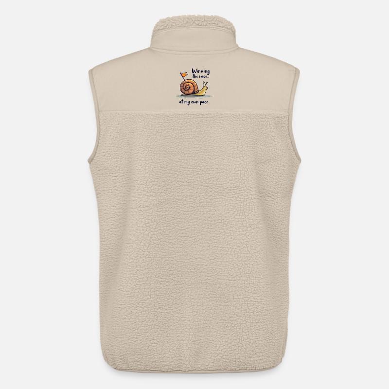 Escargot avec drapeau « Gagner la course » - Veste sans manches sherpa unisexe Stanley/Stella - beige