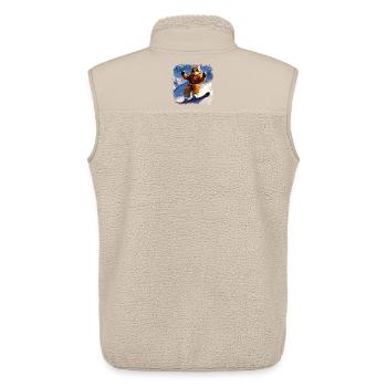 Planche à neige pour chat - Veste sans manches sherpa unisexe Stanley/Stella - beige - Dos - AI Model Male 178 light (178cm)