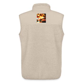 Bunte Sukkulente mit Lichtern - Unisex Sherpaweste von Stanley/Stella - Beige - Hinten - AI Model Male 178 light (178cm)