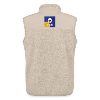 Nous ne sommes pas Poutine avec ça - Protestation politique - Veste sans manches sherpa unisexe Stanley/Stella - beige - Dos - AI Model Male 178 light (178cm)