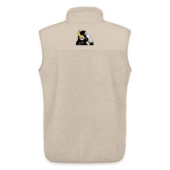DJ Schimpanse , Bananen-Kopfhörer - Unisex Sherpaweste von Stanley/Stella - Beige - Hinten - AI Model Male 178 light (178cm)