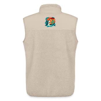 Meerjungfrau gegen Hai - Unisex Sherpaweste von Stanley/Stella - Beige - Hinten - AI Model Male 178 light (178cm)
